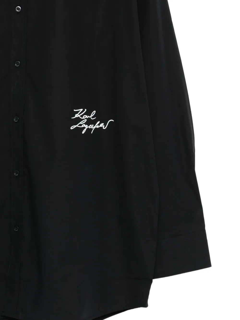Karl Lagerfeld Signature katoenen overhemd Zwart