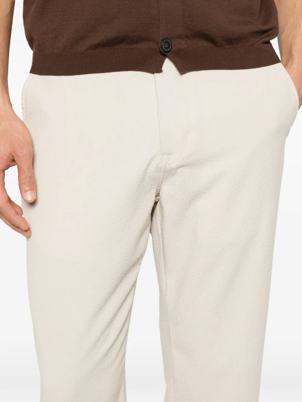 Karl Lagerfeld Broek met trekkoordtaille Beige