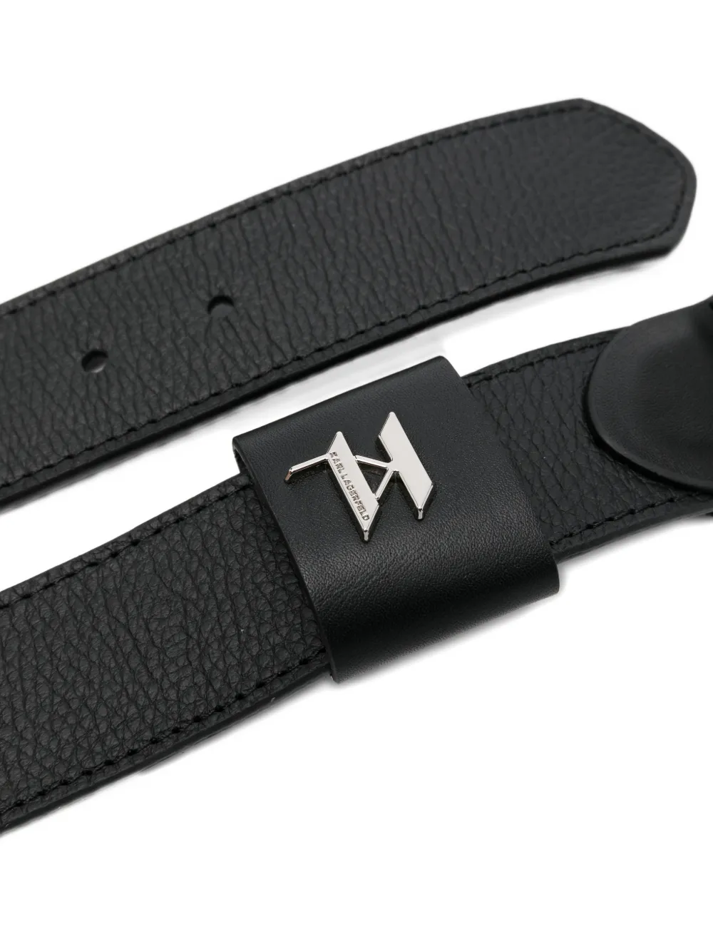  Karl Lagerfeld Leather Belt - Black 