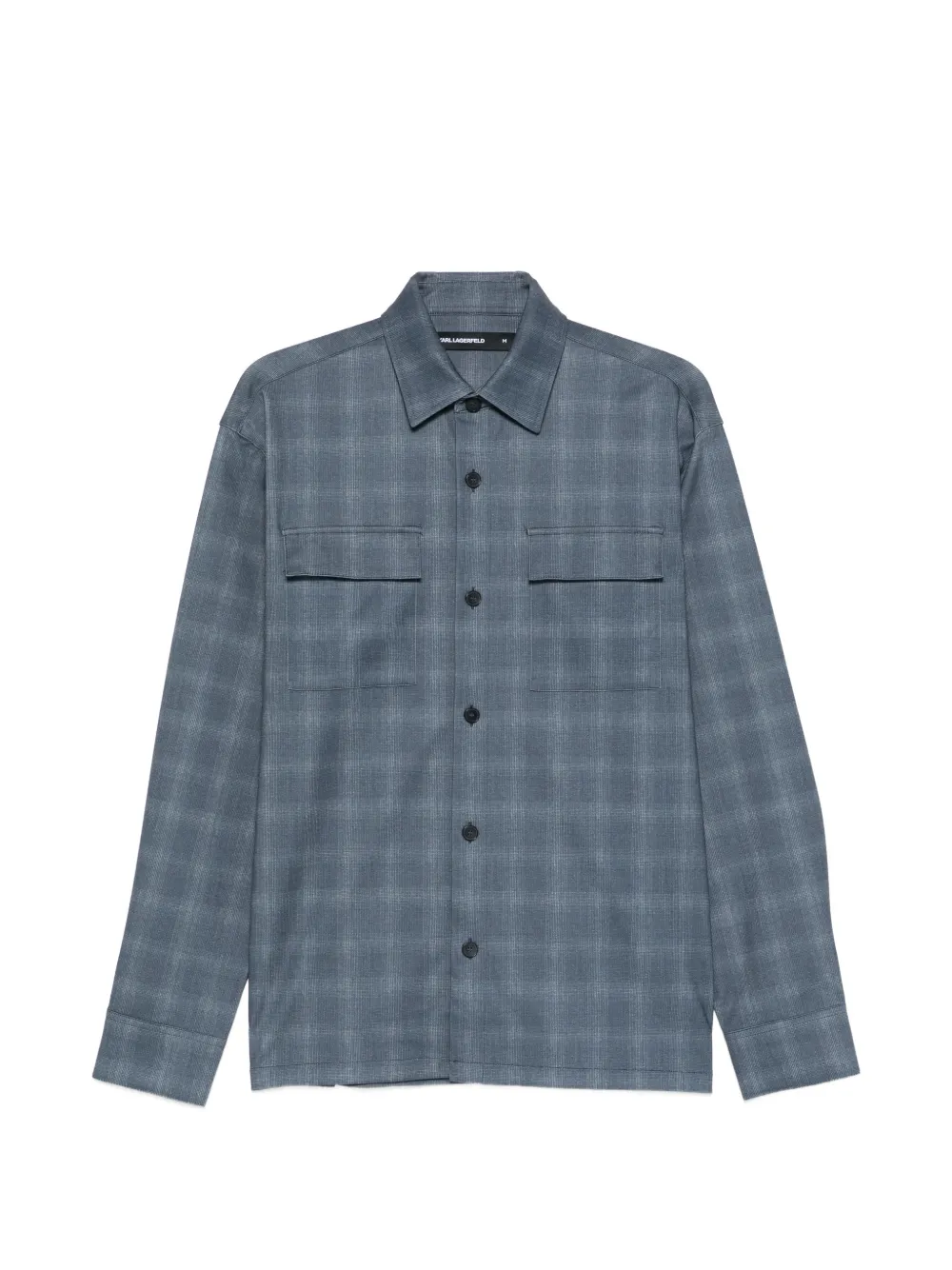 Karl Lagerfeld pocket checked shirt - Blu