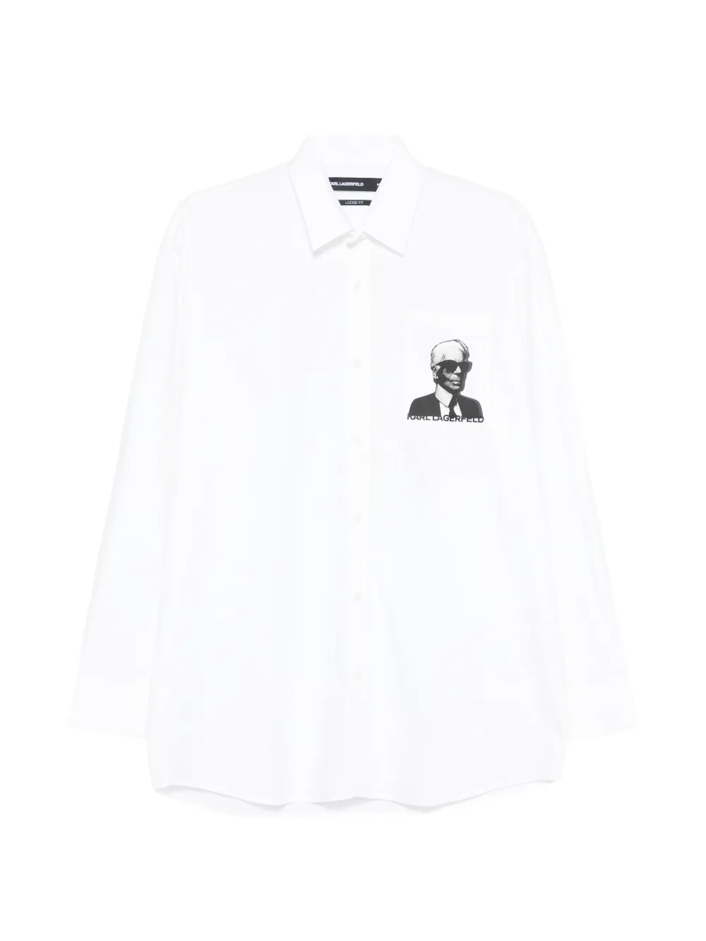 Karl Lagerfeld portrait casual shirt - Bianco