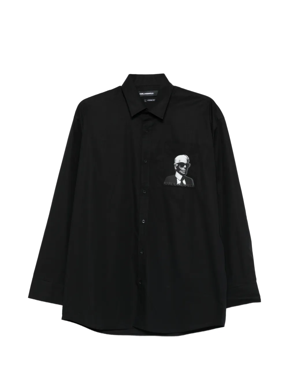 Karl Lagerfeld portrait casual shirt - Schwarz