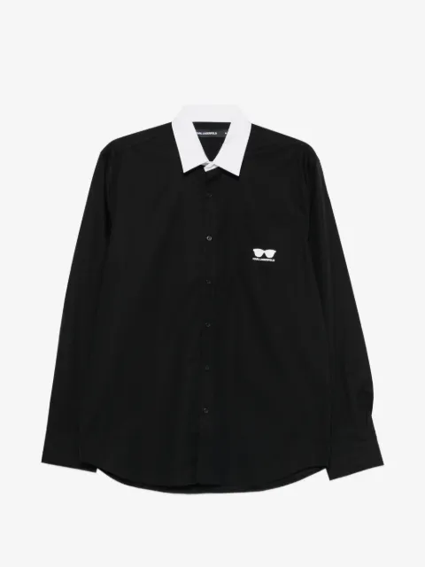 Karl Lagerfeld contrasting collar pocket shirt