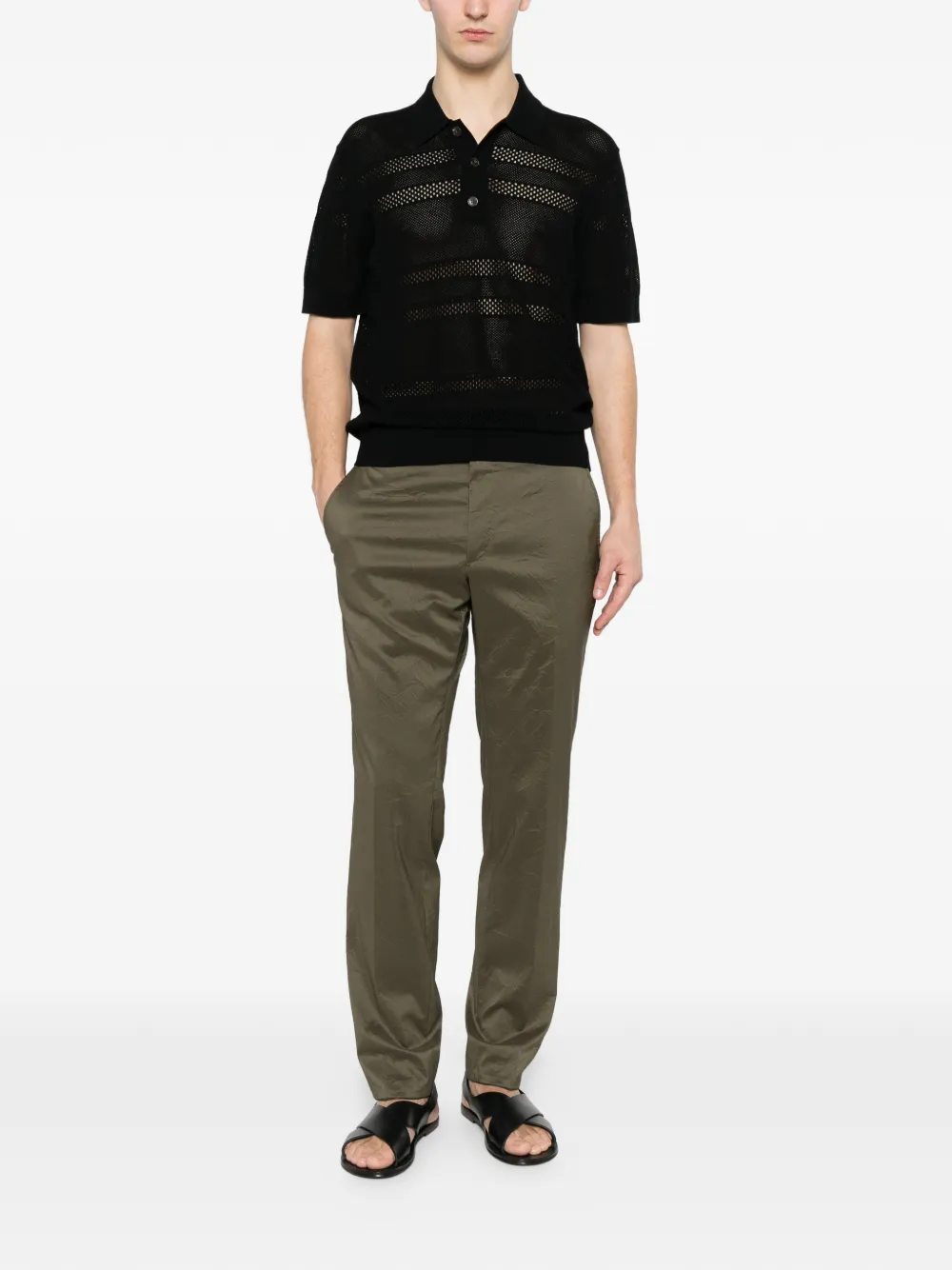 Karl Lagerfeld Road broek met textuur Groen