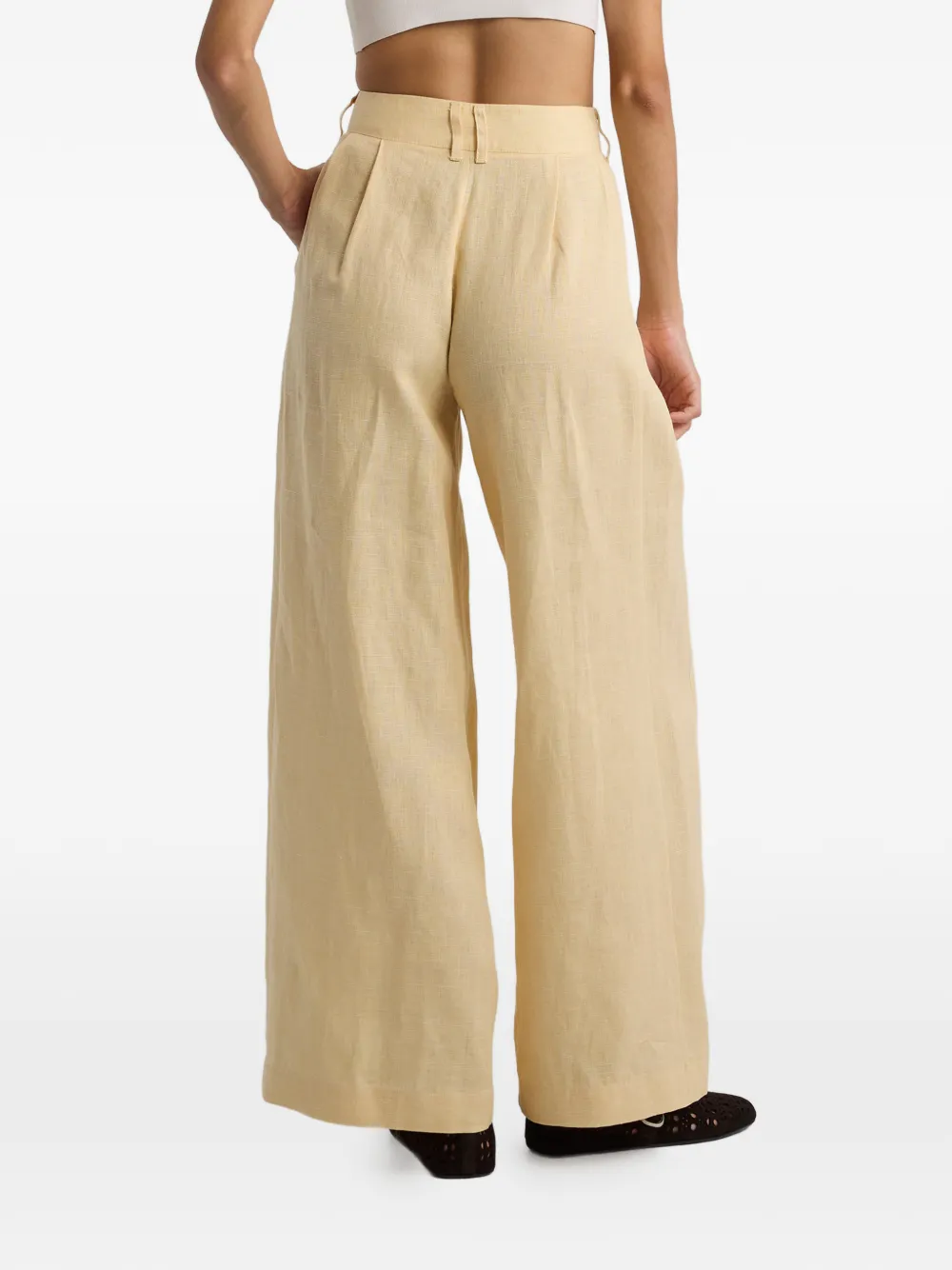 Posse Parker geplooide palazzo broek Beige