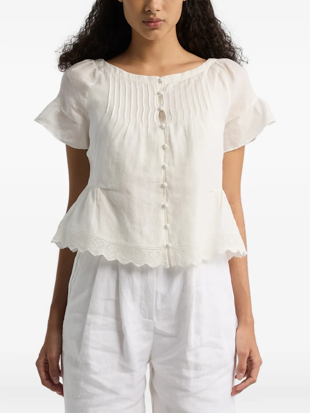Posse Grace pleated blouse - Bianco