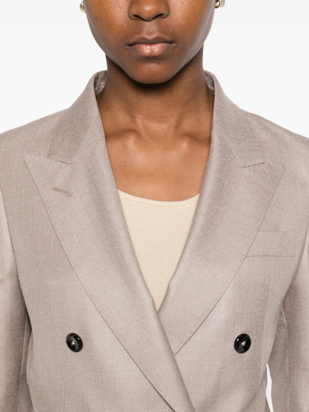 Tagliatore Blazer met dubbele rij knopen en puntige revers Beige