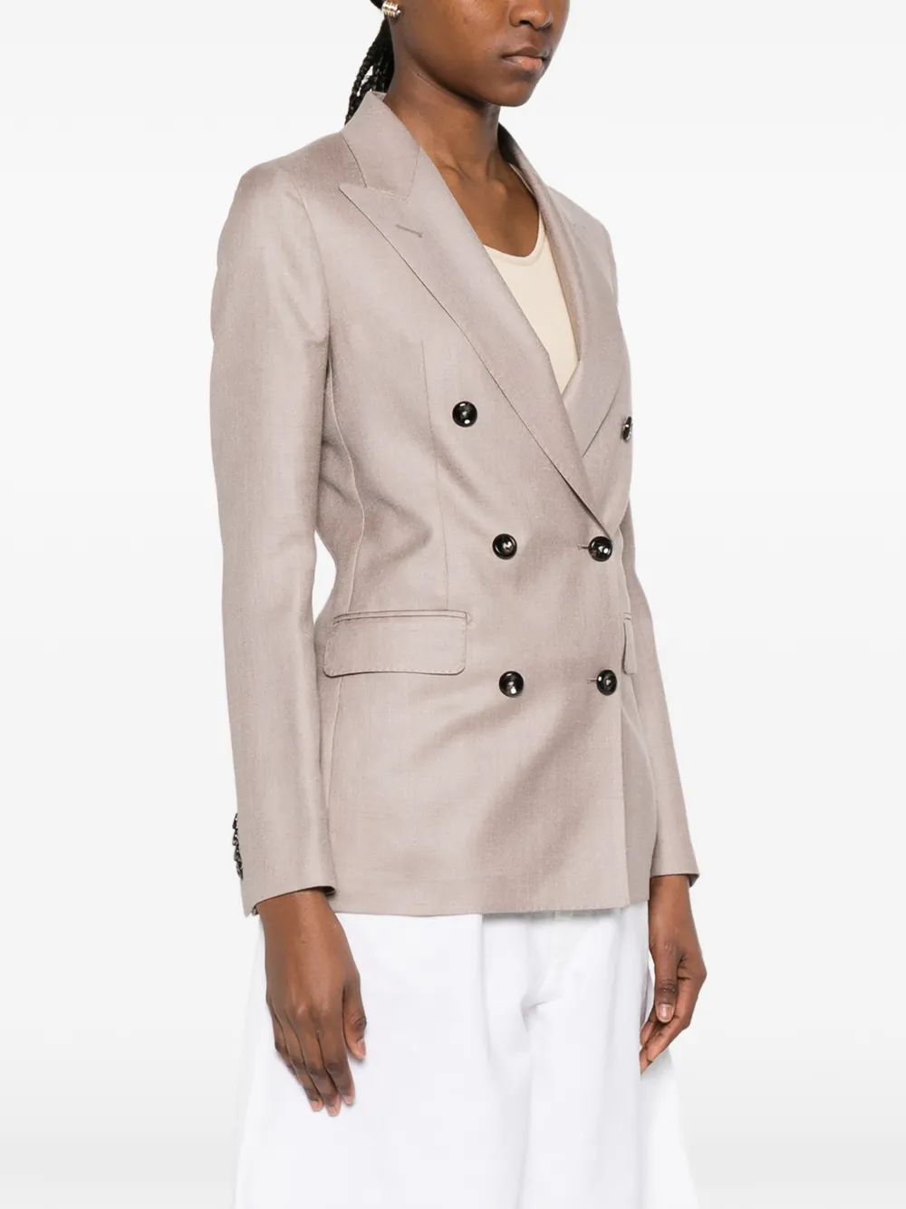 Tagliatore Blazer met dubbele rij knopen en puntige revers Beige