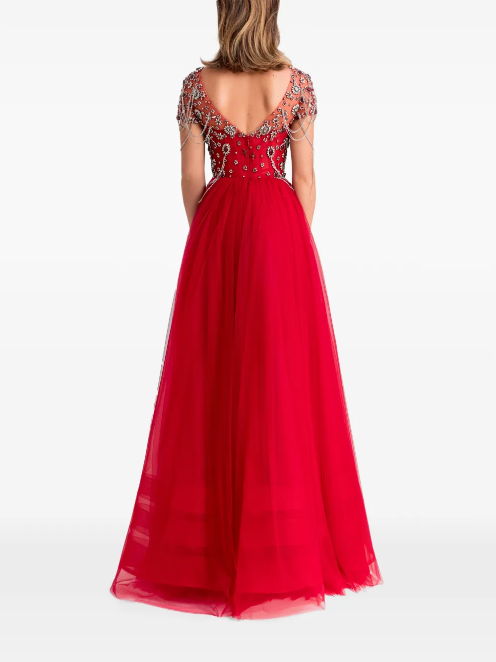 Gemy Maalouf Maxi-jurk met kralen Rood