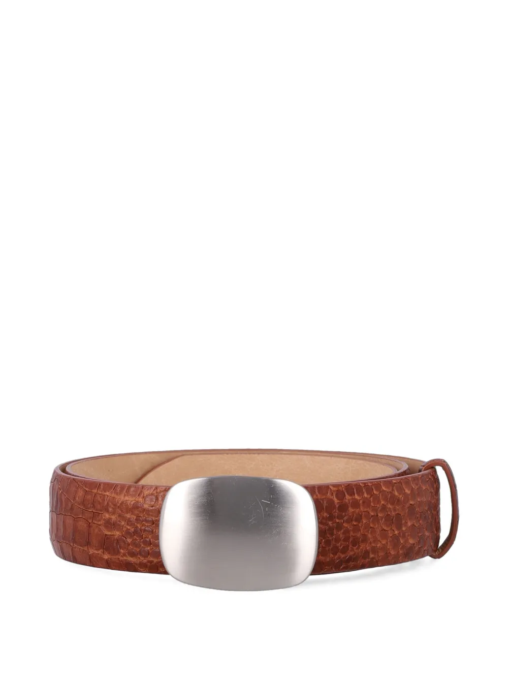 Fabrizio Mancini buckle reptile-effect belt - Marrone