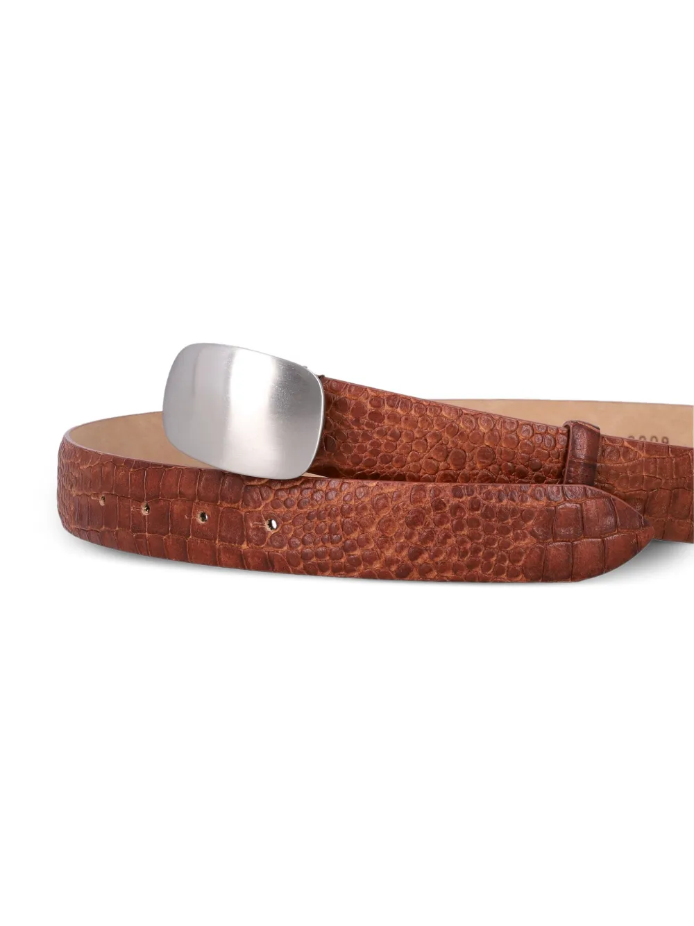 Fabrizio Mancini Buckle Reptile-effect Belt - Brown 