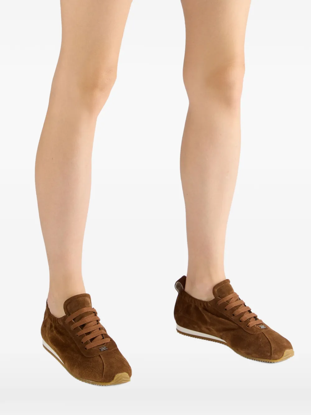 Casadei laces suede sneakers - Marrone