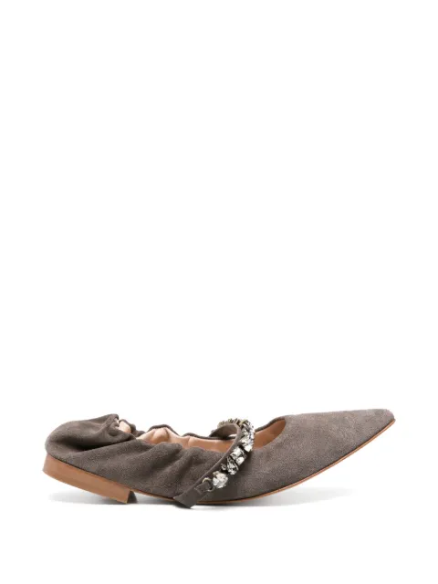 P.A.R.O.S.H. crystal-embellished ballerina shoes
