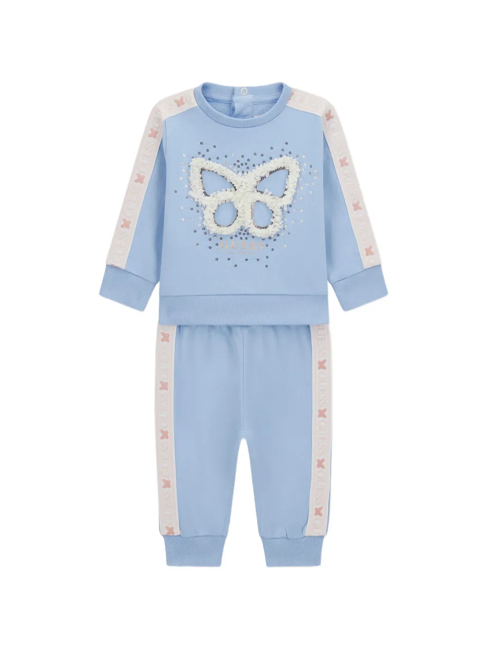 guess kids butterfly-appliqué baby tracksuit - Blu