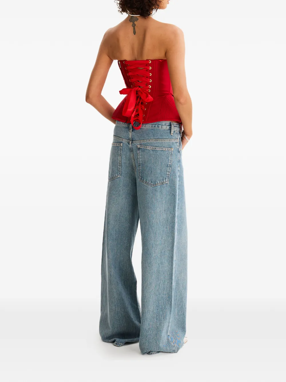 MOOS STUDIO Top met strikdetail Rood