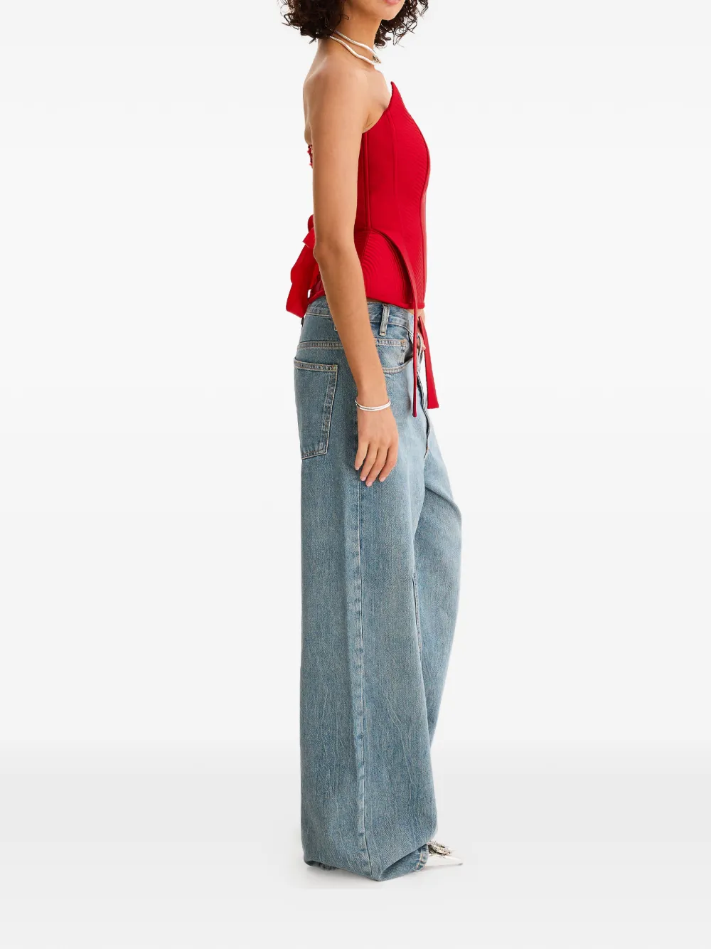  Moos Studio Tie-detail Top - Red 