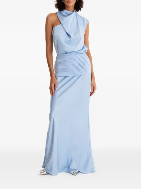 MOOS STUDIO one-shoulder pleated-detail maxi dress