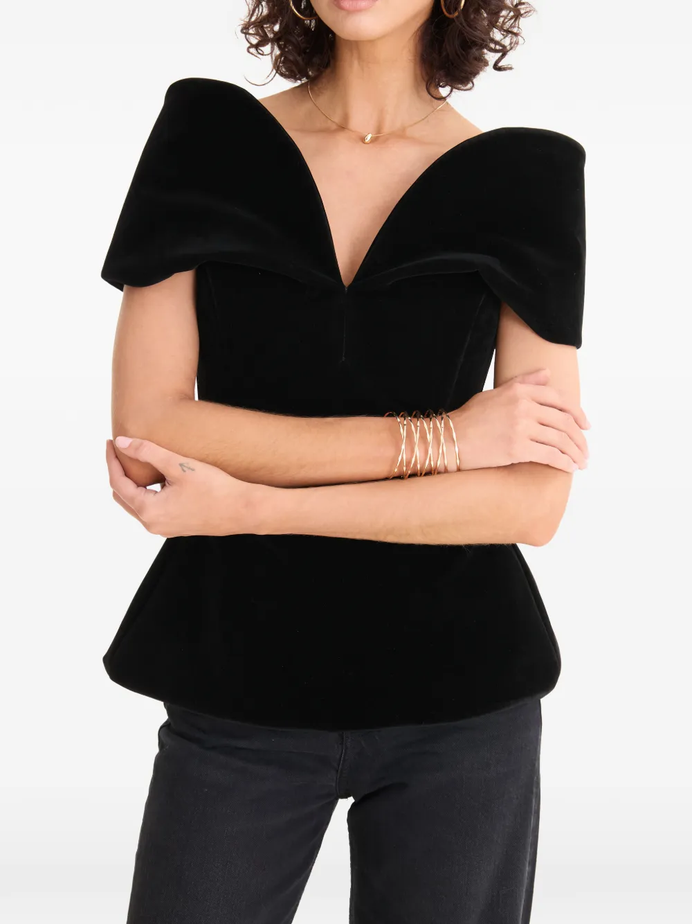 MOOS STUDIO Top met V-hals Zwart
