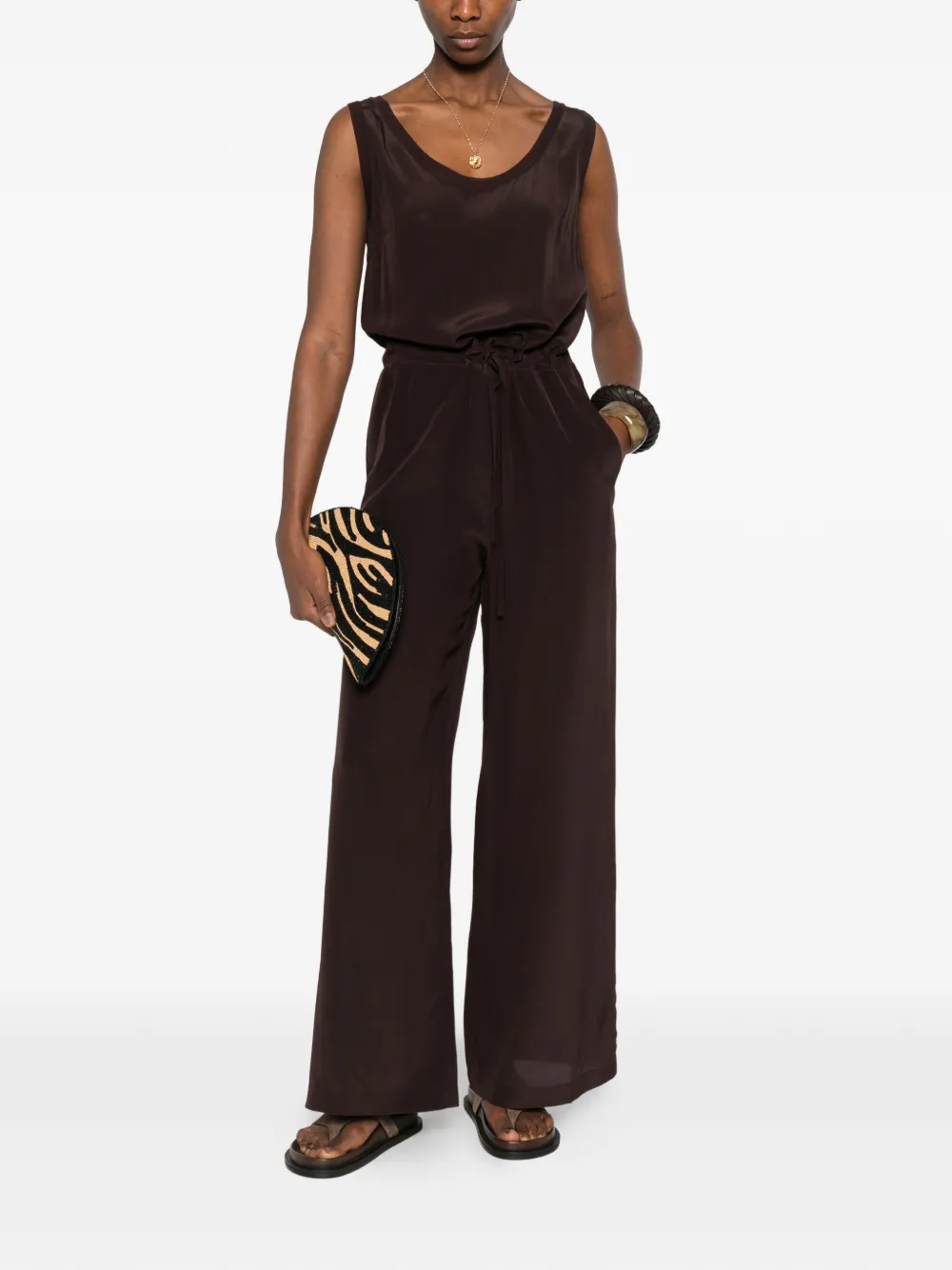 Sweet Drawstring Sleeveless Jumpsuit