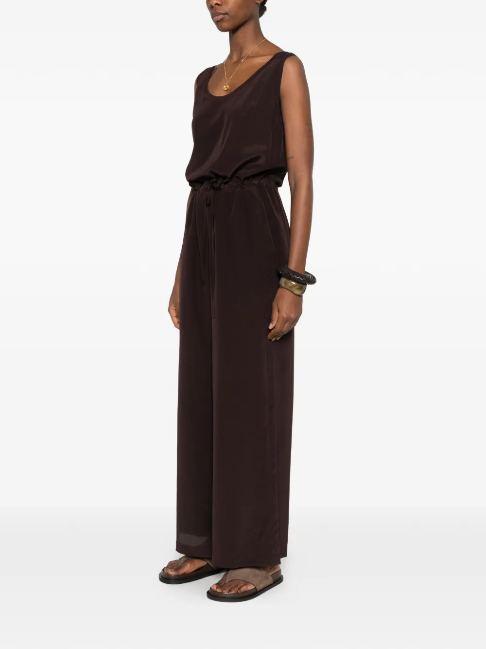 Sweet Drawstring Sleeveless Jumpsuit