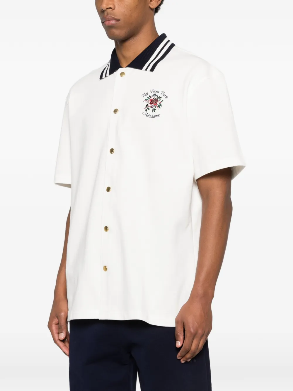 Drôle De Monsieur Poloshirt met geborduurd logo Wit