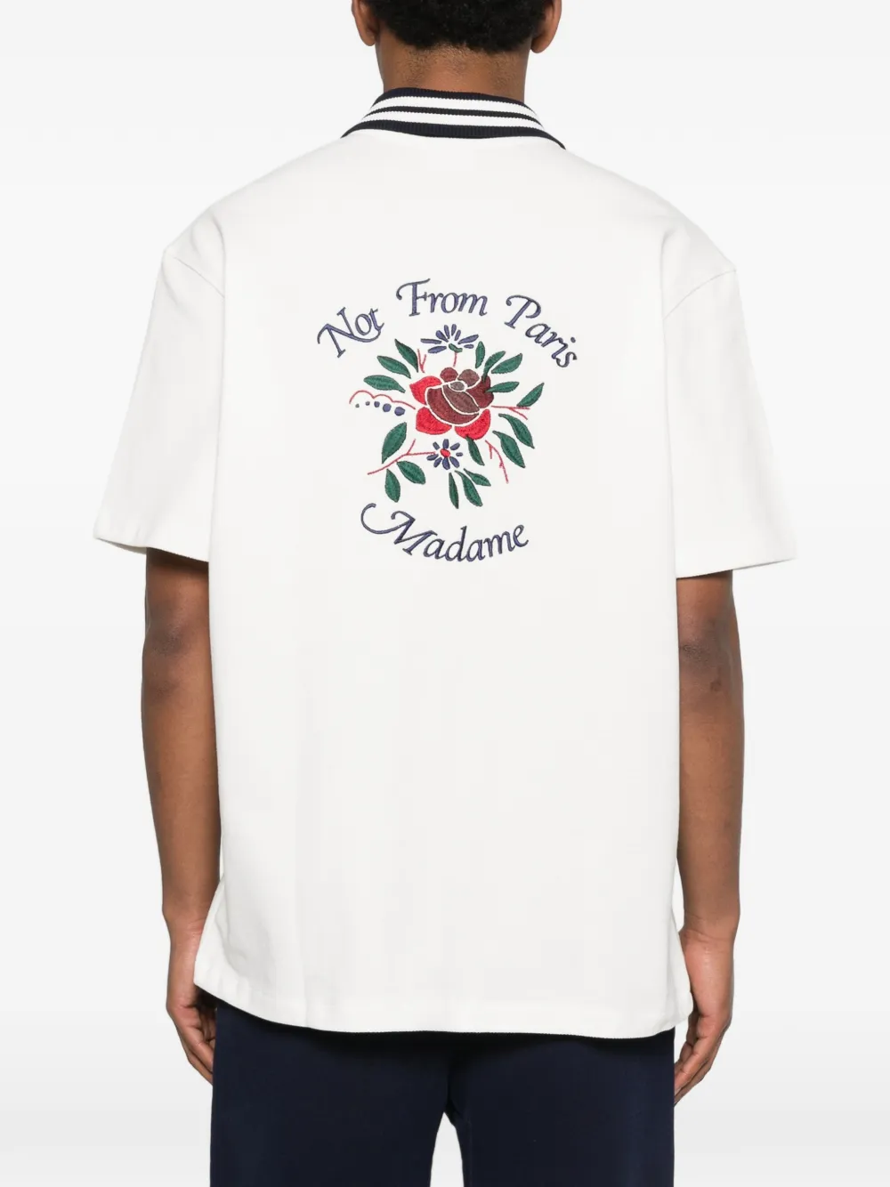 Drôle De Monsieur Poloshirt met geborduurd logo Wit