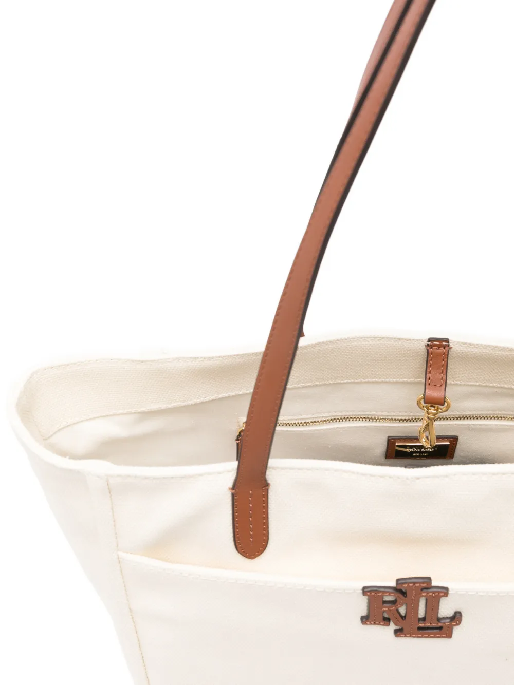 Lauren Ralph Lauren Shopper met logopatch Beige