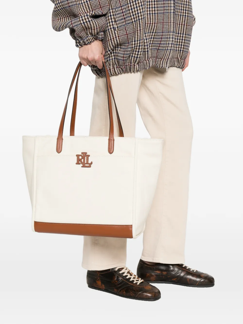 Lauren Ralph Lauren Shopper met logopatch Beige