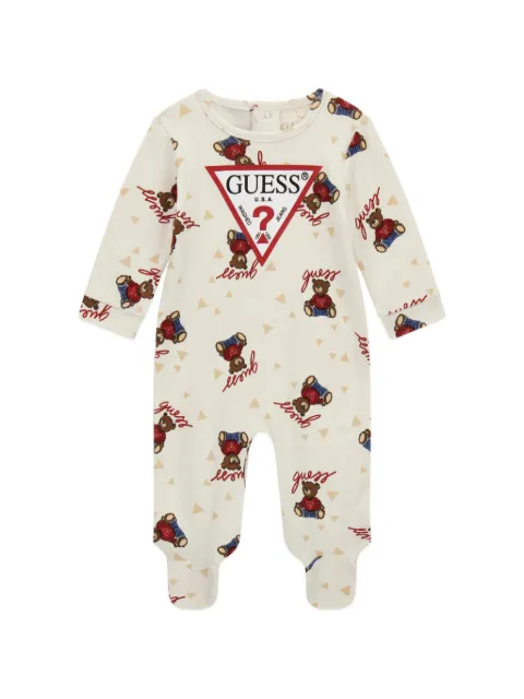 guess kids teddy-bear print pajamas
