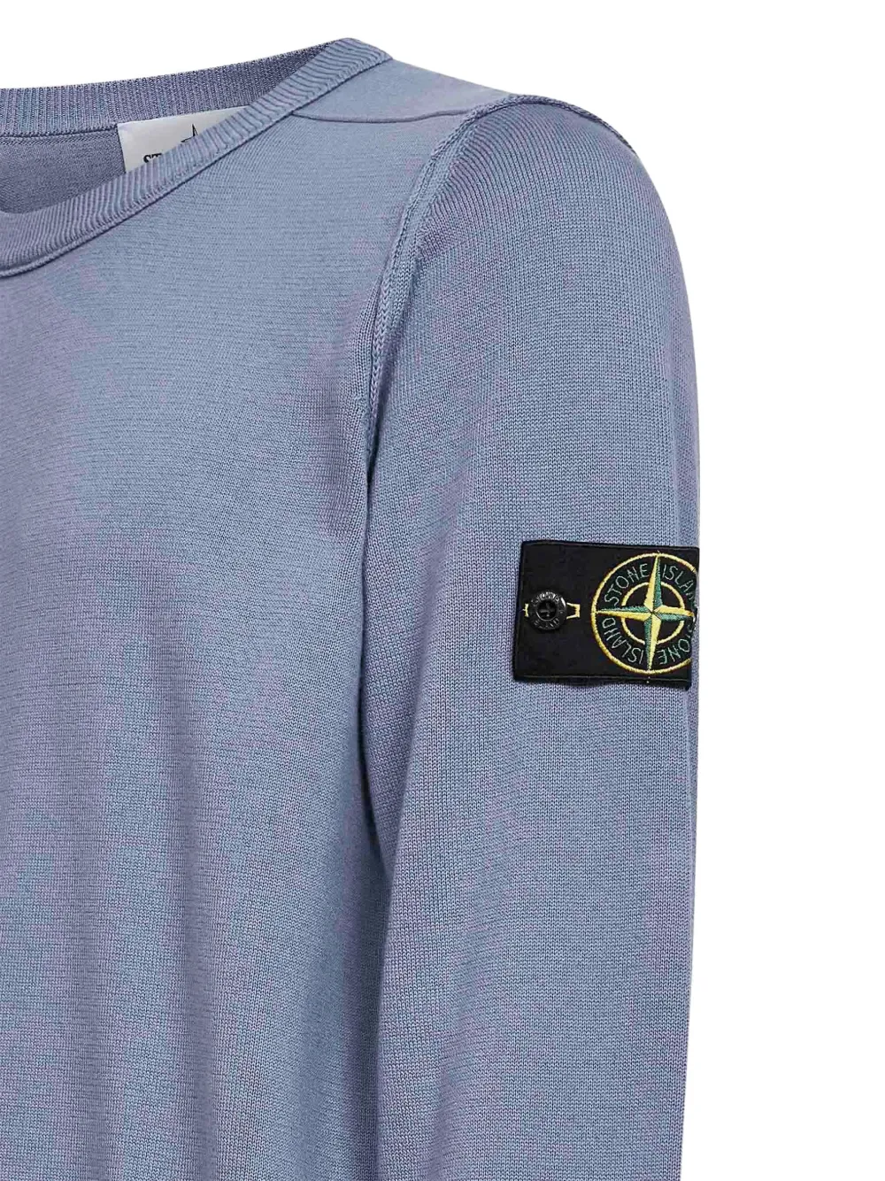 Stone Island Sweater met logo-patch en ronde hals Blauw