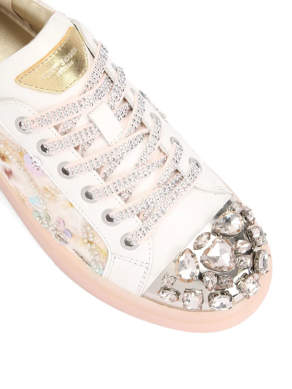 Kurt Geiger London Sneakers verfraaid met kristallen Wit