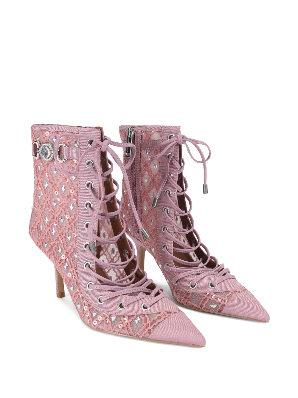 Kurt Geiger London Enkellaarzen verfraaid met kristal Roze