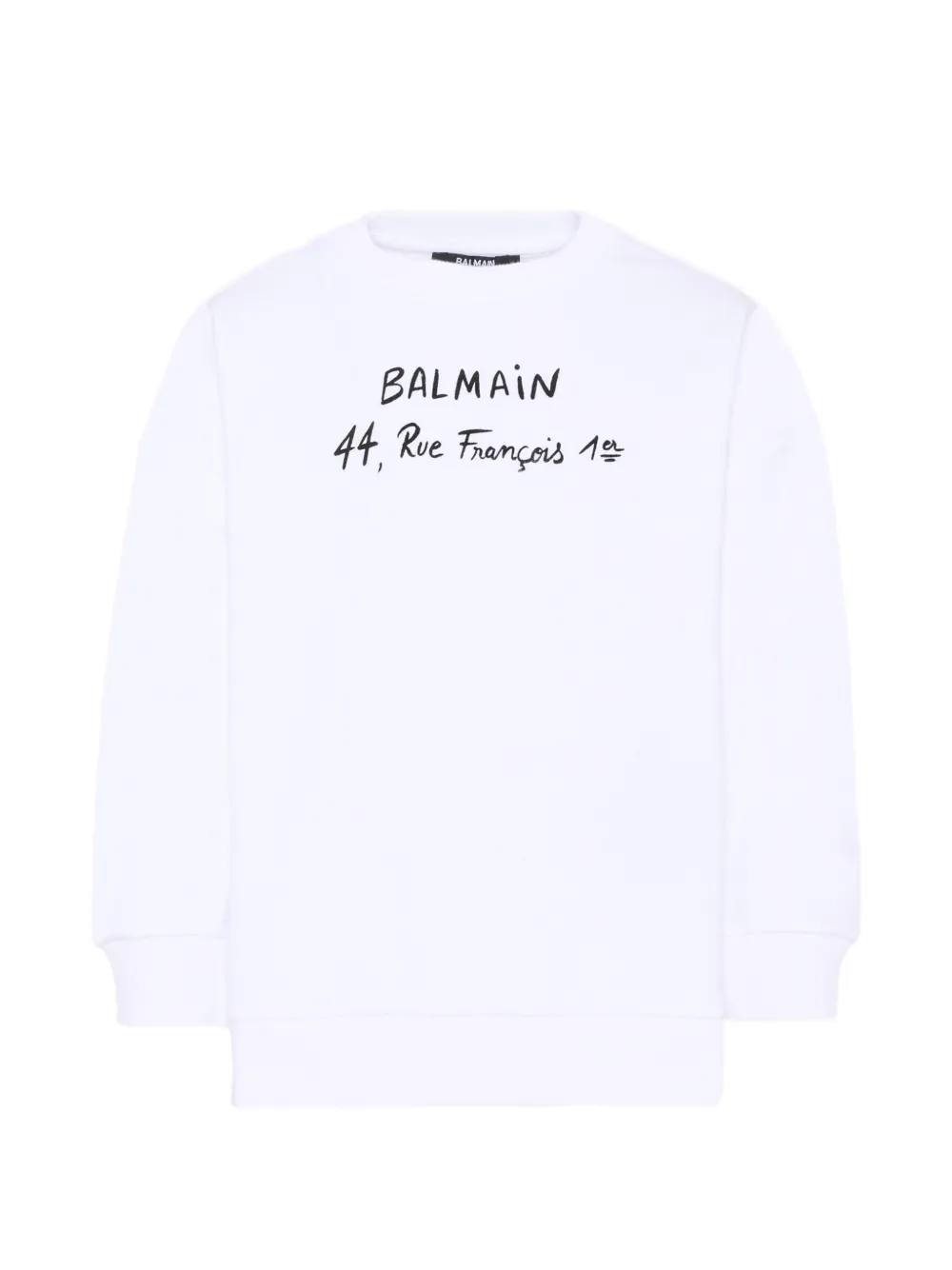 Balmain Kids logo-print crew-neck sweatshirt - Bianco