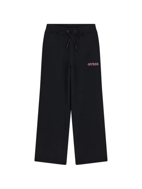 guess kids logo-embroidered drawstring track pants