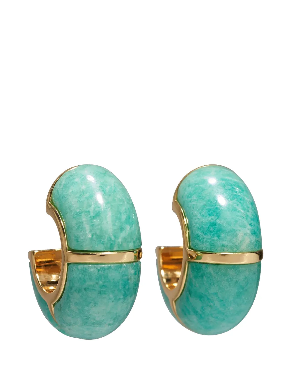 Lizzie Fortunato amazonite hoop earrings - Verde