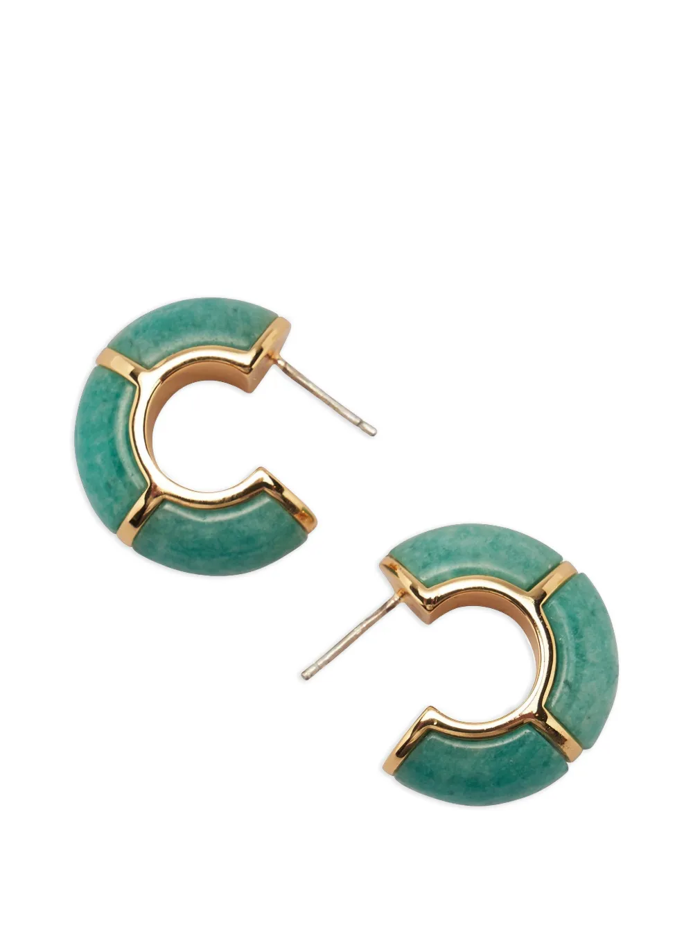  Lizzie Fortunato Amazonite Hoop Earrings - Gold 