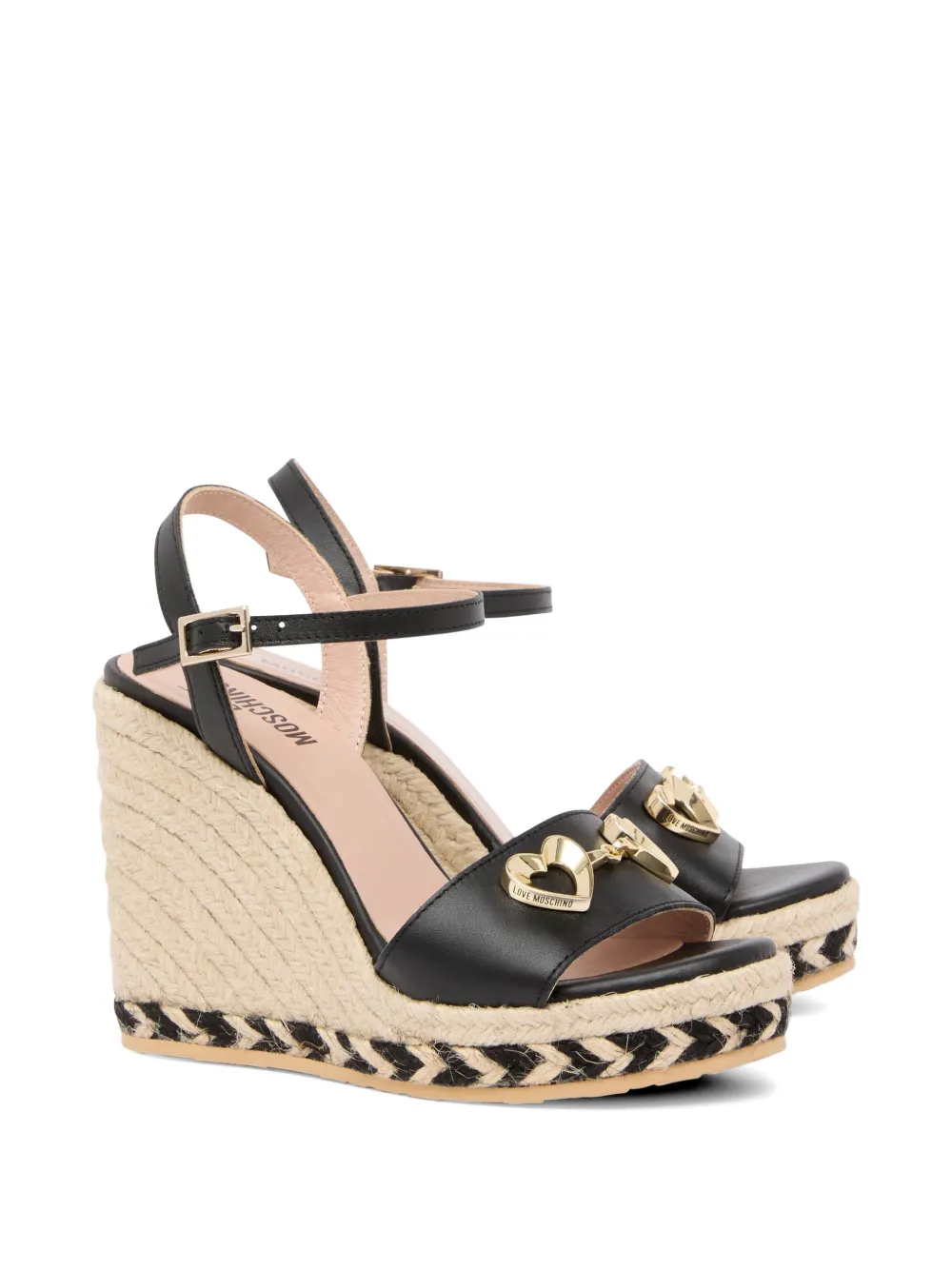 Love Moschino Espadrilles met hart applicatie Zwart