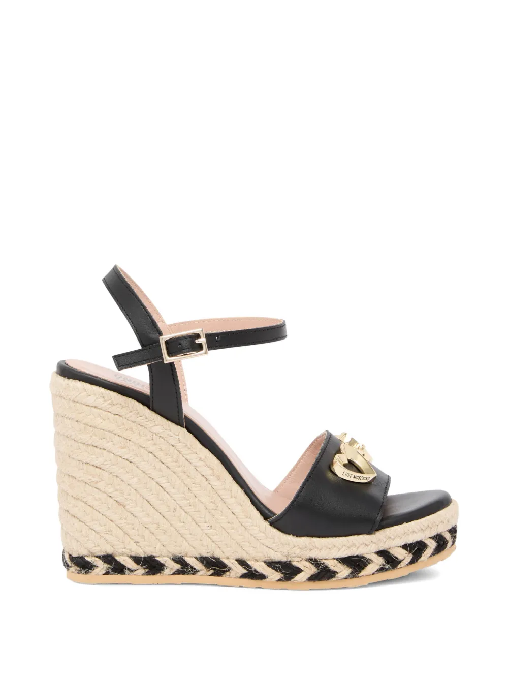 Love Moschino Espadrilles met hart applicatie Zwart