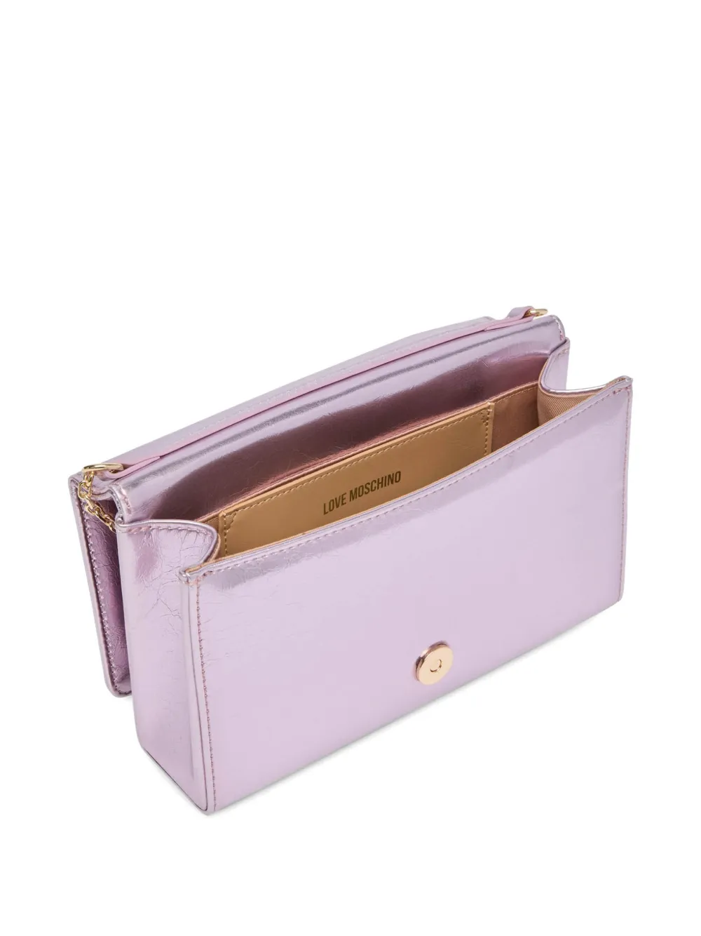Love Moschino Clutch met ketting Paars