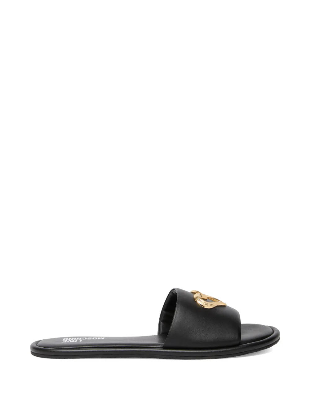 Love Moschino Slippers met hartdetail Zwart