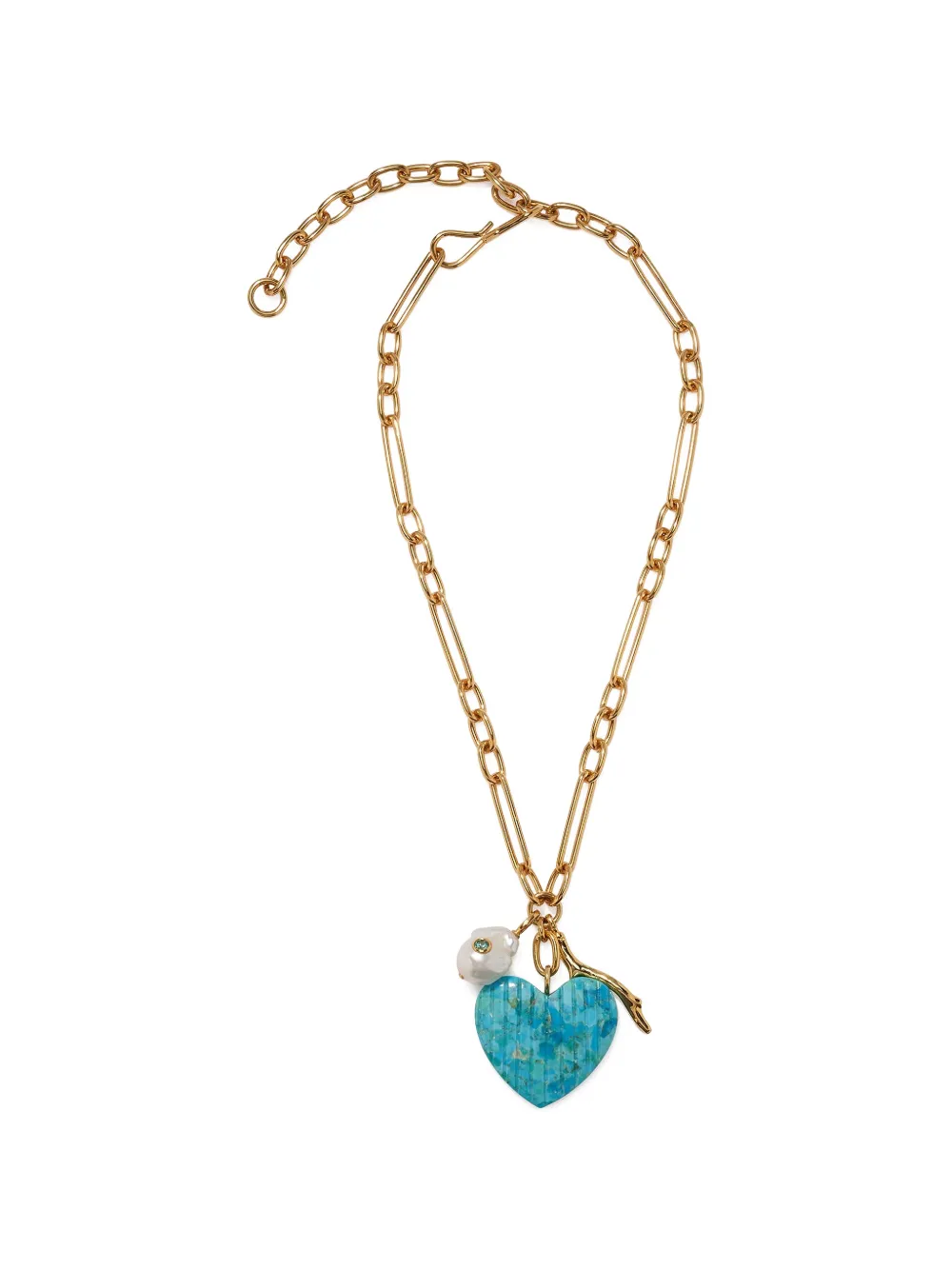 Lizzie Fortunato heart-pendant necklace - Oro