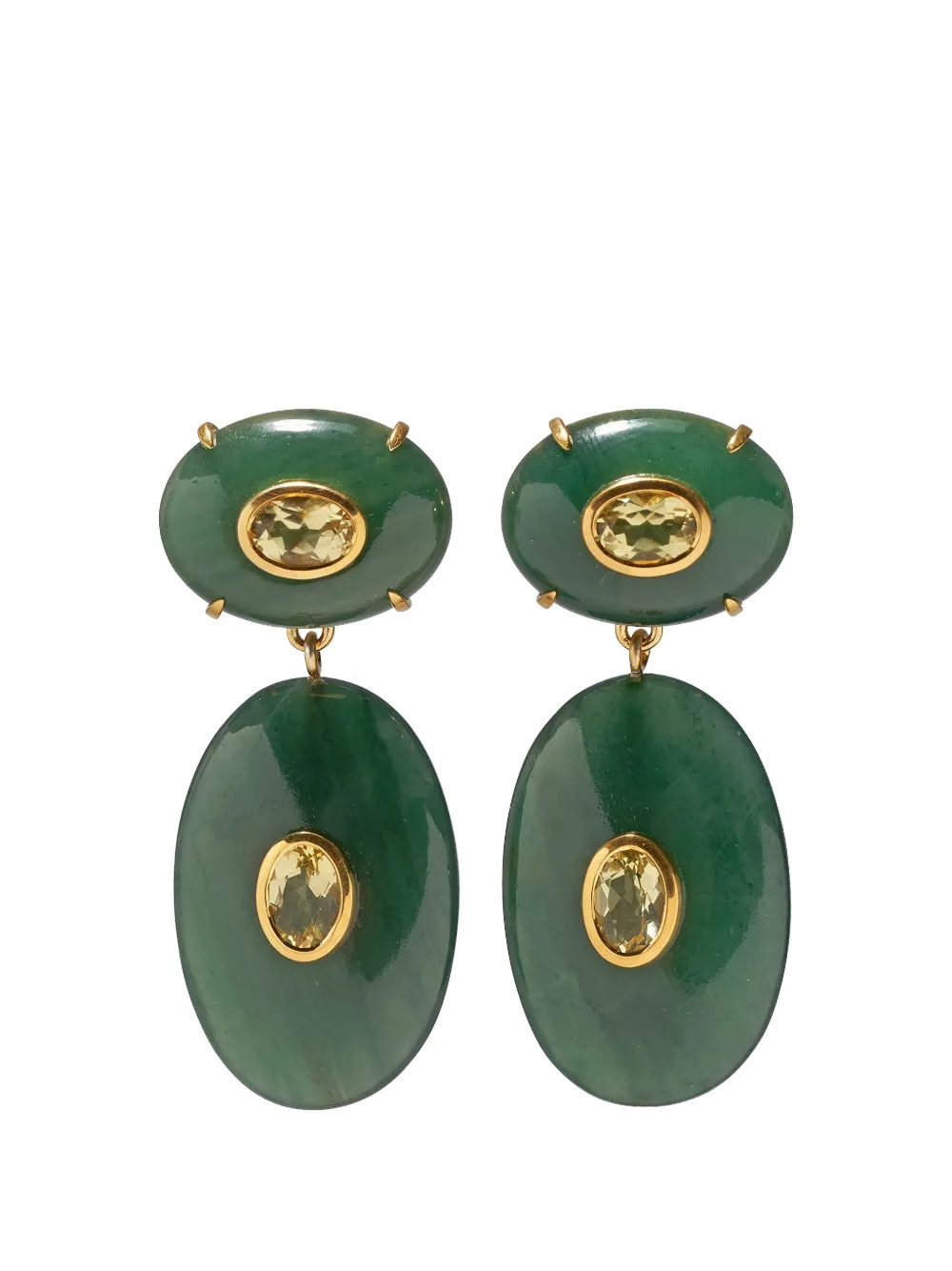 Lizzie Fortunato jade drop earrings - Verde