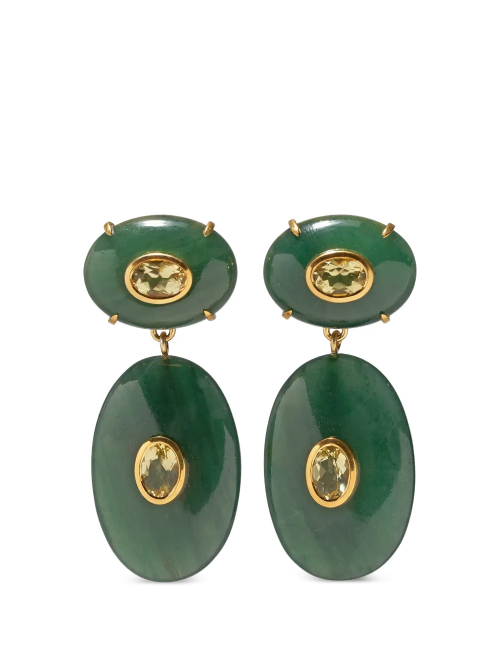 Lizzie Fortunato jade drop earrings - Verde