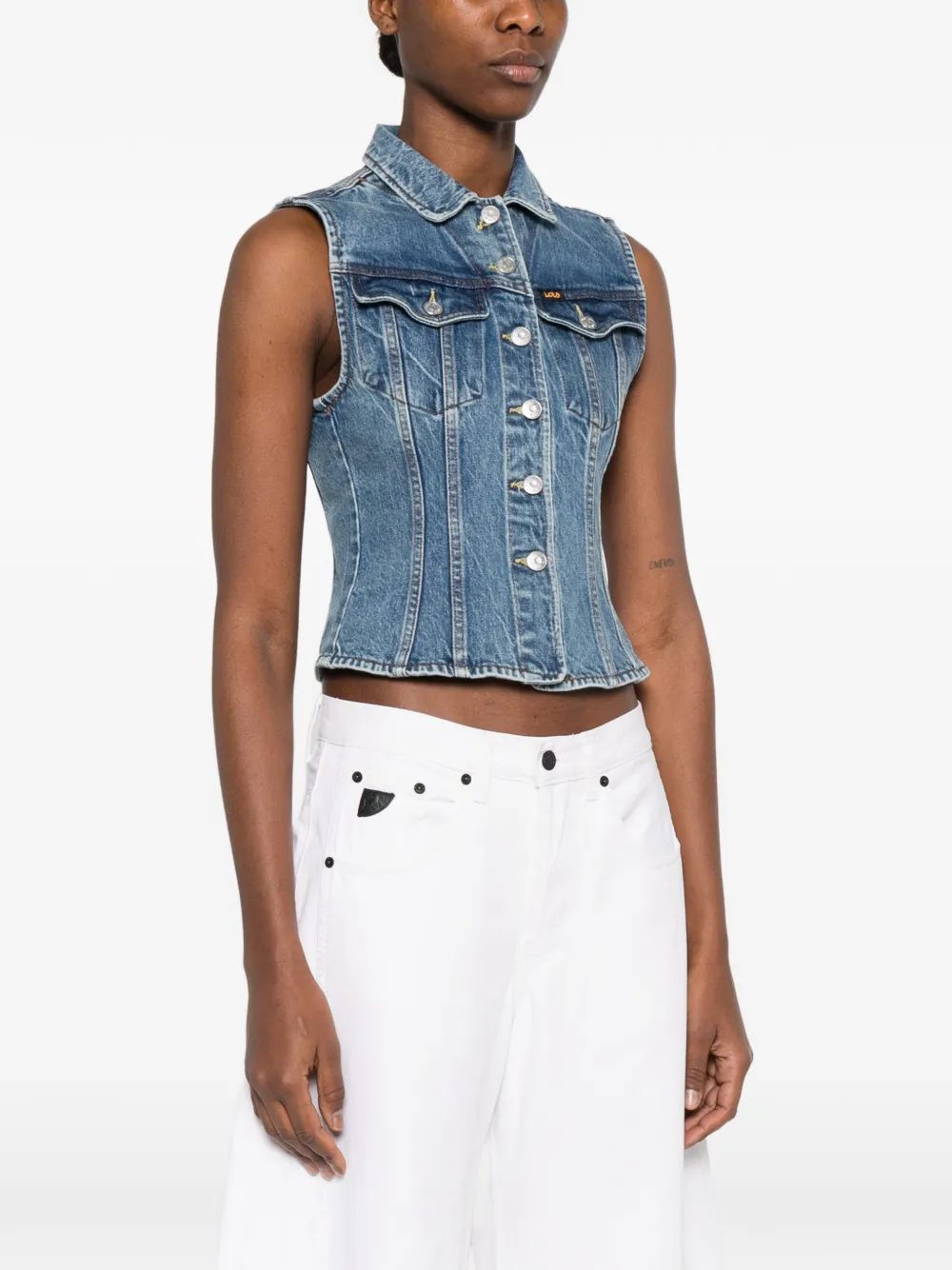  Lois Jeans Chaleco Con Botones - Azul 