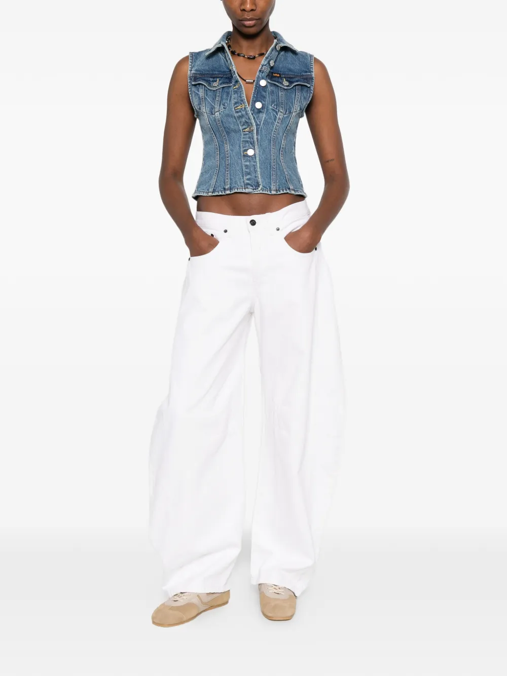  Lois Jeans Chaleco Con Botones - Azul 