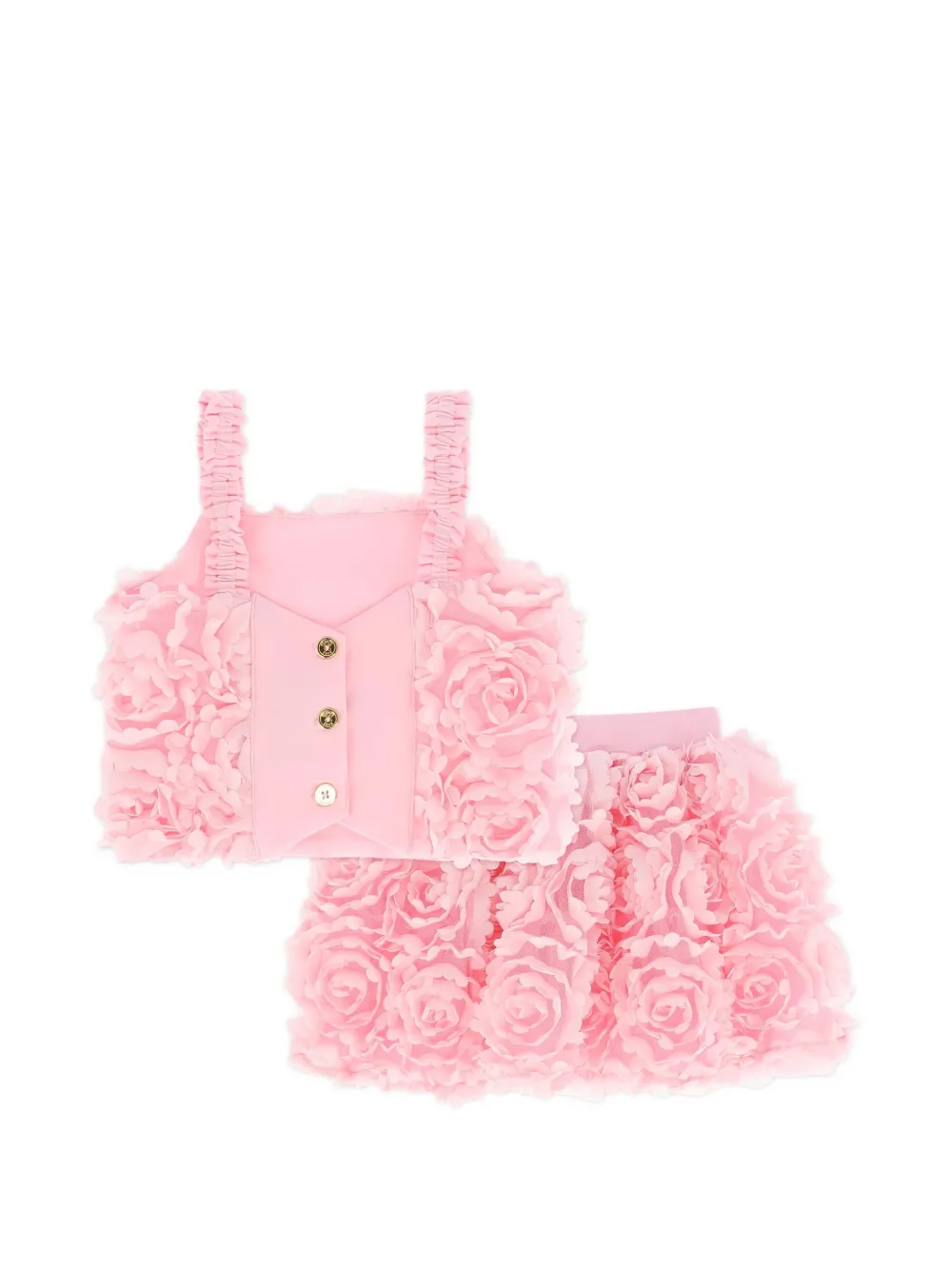 3d Rose Top And Skirt