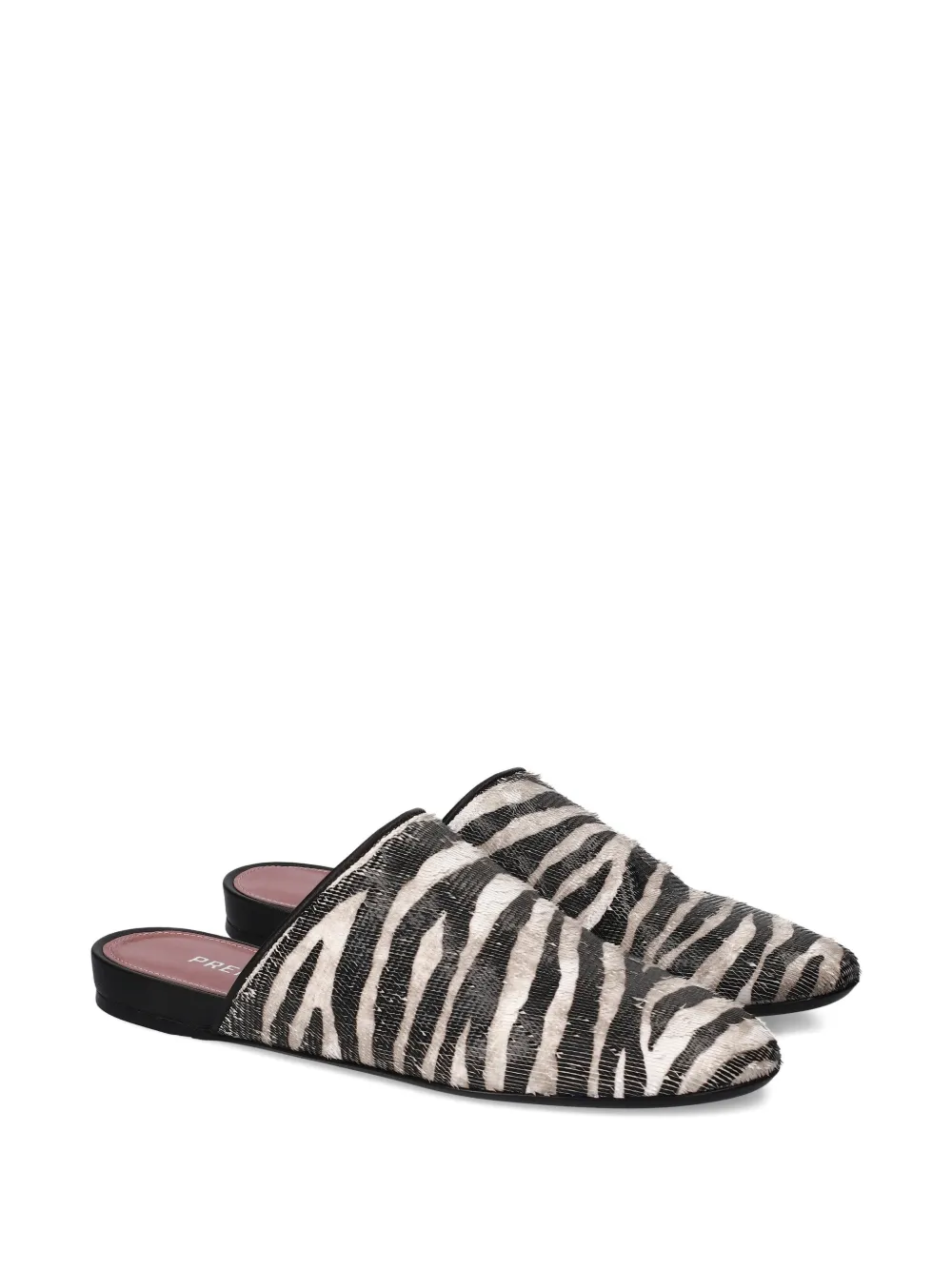 Premiata Muiltjes met zebraprint Zwart