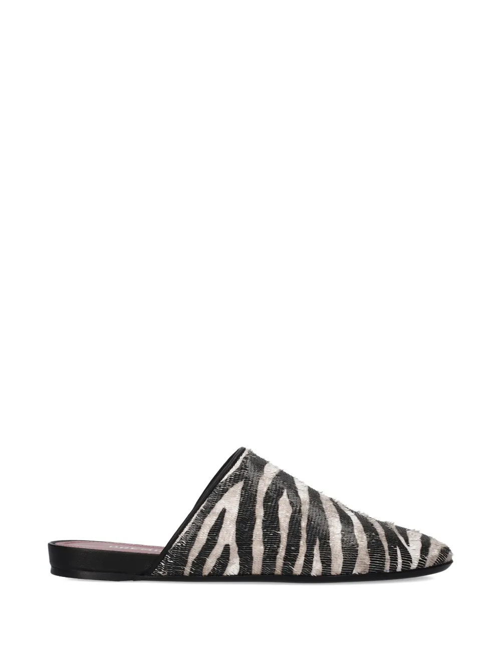 Premiata Muiltjes met zebraprint Zwart