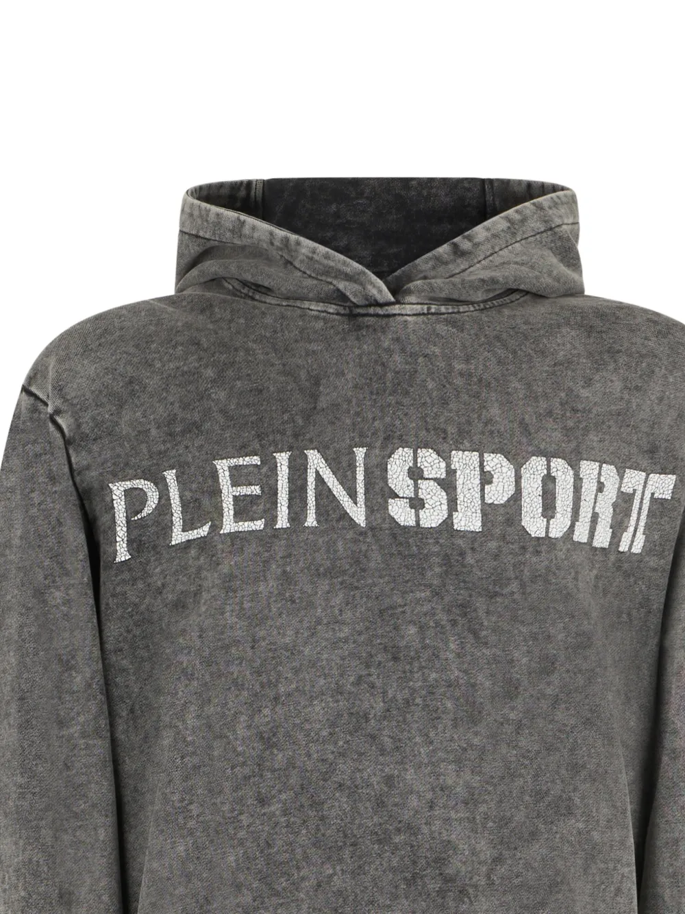 Plein Sport Hoodie met gebarsten effect en print Grijs