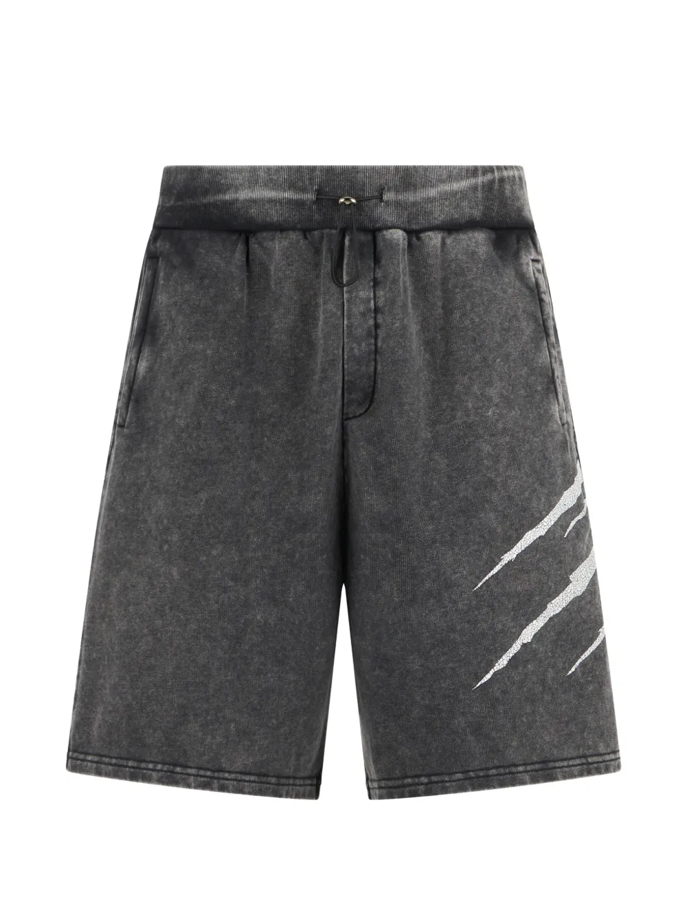 Plein Sport washed crackle-print shorts - Grigio
